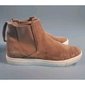 Vince Women's Newlyn Chelsea Boot Size 7.5  Mid Pull On Camel Suede Casual Shoe